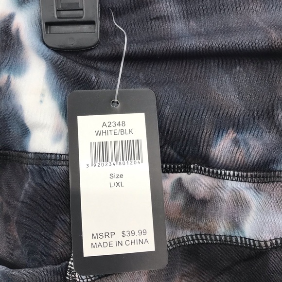 🆕Jogger Legging & Jacket Set w/Pockets Lounger Black & White Tie Dye - Picture 9 of 16
